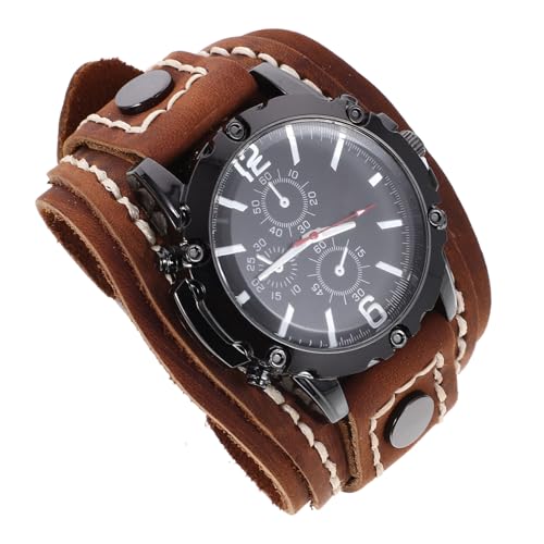 minkissy Herrenuhr Mit Rindslederarmband Lässige Armbanduhr Für Männer Dekorative Retro-uhr Verstellbares Armband Hautfreundlich Und Leicht Für Viele Anlässe von minkissy