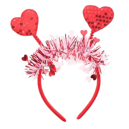 minkissy Herzförmiges Pailletten-stirnband Für Valentinstag Romantisches Haaraccessoire Mit Für Und Mädchen Für Partys Und Besondere Anlässe von minkissy