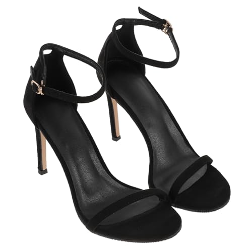minkissy High Heel Sandaletten Damen Elegant Thin Heel Schuhe Sommer Sandalen Schwarz Modisch Formell Vielseitig Kombinierbar von minkissy