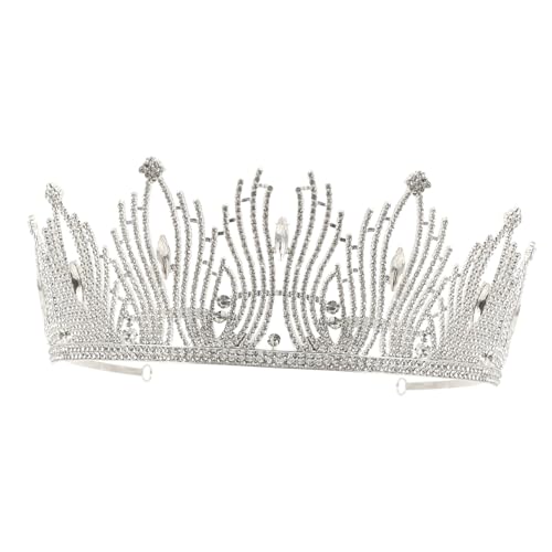 minkissy Hochwertige Brautkrone mit Funkelnden Strasssteinen Eleganter Haarschmuck für Damen Stabile und Bequeme Tiara für Hochzeit Geburtstag Party und Bühnenauftritte von minkissy