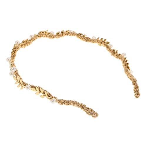 minkissy Hochzeitskleid Stirnband Blatthaarbänder Stirnband Für Frauen Braut Stirnbänder Damen-stirnband Haargummis Für Frauen Zubehör Für Haarbänder Goldlinie Kranz Legierung Fräulein von minkissy