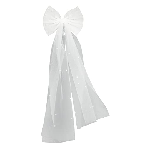 minkissy Hochzeitsschleier Braut-Accessoires Braut-Kopfschmuck Hochzeitskleid-Accessoires Swissnet-Fliege Weiß von minkissy