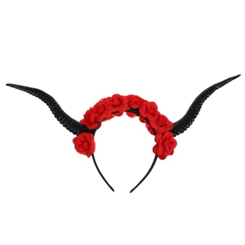minkissy Hörner Kopfbedeckung Aus Hornmaterial Für Halloween Gothic Stirnband Als Haarband Antilopen Horn Stirnband Für Partys Und Cosplay von minkissy