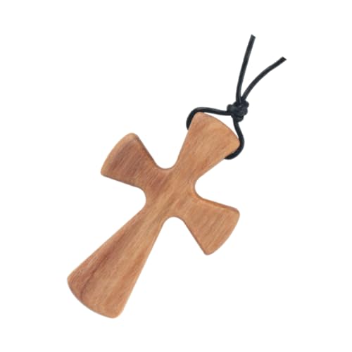 minkissy Holzkreuz Anhänger Halskette Handgefertigtes Dekoratives Kreuz für Damen Accessoires für Robustes Sicheres Material für und Persönliche Stil Highlights von minkissy