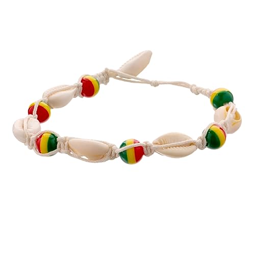 minkissy Holzperlen Fußkettchen für Damen Handgemachte Shell Knöchelkette Perfekter Modeschmuck für Strandpartys Tägliche Anlässe Boho Verstellbar Knöchelverzierung von minkissy