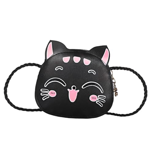 minkissy Katze Tasche Cartoon Mädchen Pu Kunstleder Umhängetasche Ohr Dekor Schultertasche Kleingeld Schlüssel Handyhalterung Reisen Einkaufen von minkissy