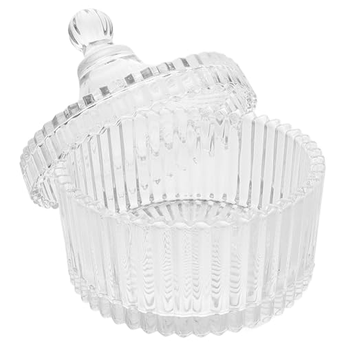 minkissy Glasbehälter Mit Deckel Teelichthalter Dekorative Glaskerzenhalter Vintage Glasgefäß Schmuckschale Aus Für Kerzen Bonbongläser Aus Mit Deckel Für Aromatherapie von minkissy