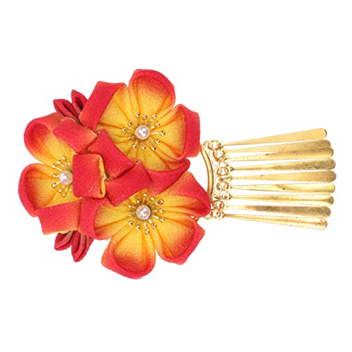 minkissy Kimono Kopfbedeckung Haarstyling Zubehör Haarstäbchen für Frauen Kämme für Frauen Blume Blume Kopfbedeckung Frauen Haarschmuck Japanische Haarnadel Bobby Pin Baumwolle Seitenclip Grace Miss von minkissy