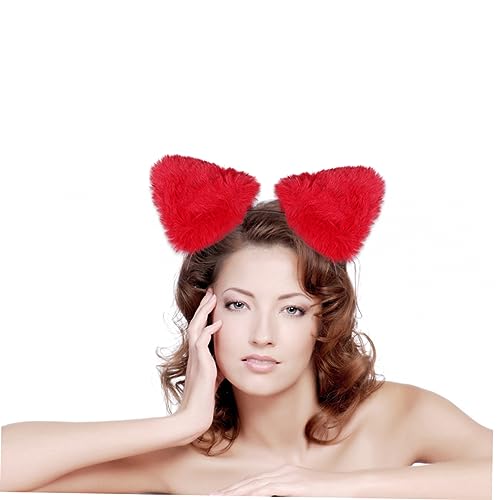 minkissy Kinder-Stirnband Metall-Stirnbänder Für Frauen Cintillos Para Halloween Katzen-Stirnbänder Für Frauen Haarband Tier-Ohr-Stirnband Roter Metall-Kopfschmuck Ohr-Haarbänder von minkissy