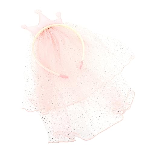 minkissy Kinderkrone Blumenmädchen Schleier Stirnband Tiara Aufleuchten Mantilla-schleier Katholisch Kindergeburtstag Stirnbänder Kopf Handgezogene Nudeln Stoff (netz Garn) Spitze von minkissy