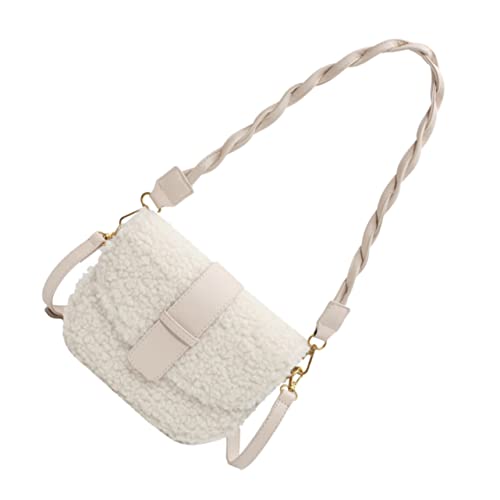 minkissy Klassische Umhängetasche Polyester und Plüsch Verstellbare Schultertasche für Damen Leichte Crossbody Tasche für Freizeit und Alltag minkissy Klassische Umhängetasche Polyester und Plüsch Verstellbare Schultertasche für Damen Leichte Crossbody Tasche für Freizeit und Alltag von minkissy