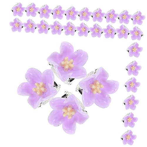 30st Kleine Blumenhaarnadel Mini-haarspangen Lilienblütenklammern Baby Haarspangen Mini-haarklammer Mini Krallenclip Für Kinder Plastik Violett Blumenclip Prinzessin Mädchen von minkissy