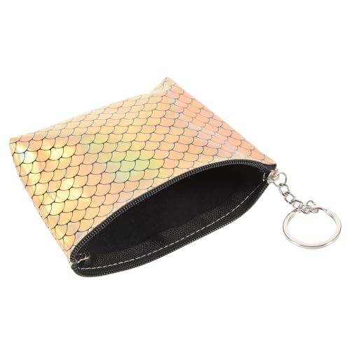 minkissy Kleine Damengeldbörse Mit Fischschuppenmuster Und Reißverschluss Aus Pu- Clutch Für Münzen Bankkarten Taschentücher Und Kleine Gegenstände Modisch Und Praktisch von minkissy