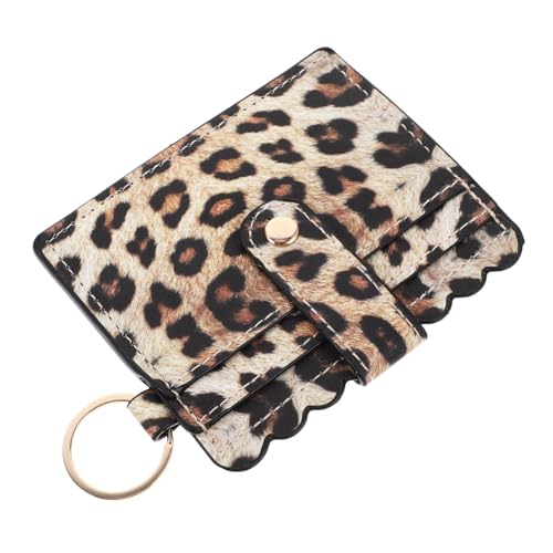 minkissy Leopardenmuster Kartenetui Damen Kleine Geldbörse Kreditkartenetui PU mit Knopfverschluss Kompakt und Tragbar für Reisen und Alltag von minkissy