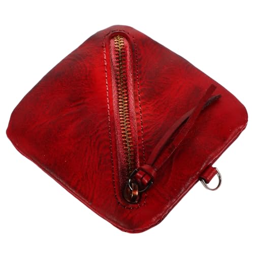 minkissy Münzbörse Aus Rindsleder Für Damen Retro-Stil Kleingeldbörse Mit Robustem Reißverschluss Klein Und Leicht Für Unterwegs Für Münzen Karten Und von minkissy