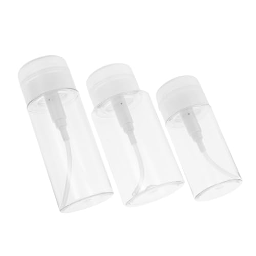 minkissy 3stücke Push-down-pumpspender Für Hautpflegeflüssigkeit Transparente Unterflasche Wiederverwendbare Leere Plastikflasche Make-up-entferner-flasche Für Reise-hautpflege von minkissy