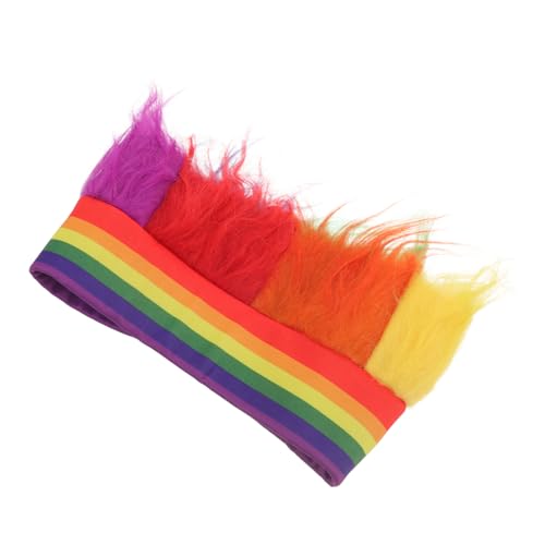 minkissy Kopfbedeckung Mit Regenbogenperücke Regenbogen-perücke-requisite Haarperücken Regenbogen-party-perücken-dekor Stirnbänder Für Perücken Party Perücke Requisiten Cosplay Garn von minkissy