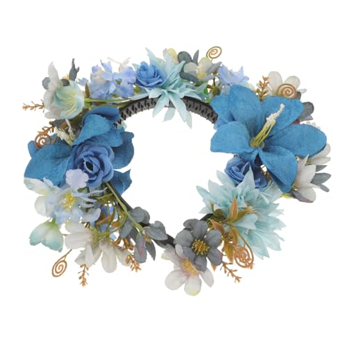 minkissy Blumenstirnband Künstliche Blume Kopfschmuck Frauen Blumenhaarband Hochzeit Stirnband Dekoration Teeparty Accessoires Abschlussball Kopfbedeckung von minkissy