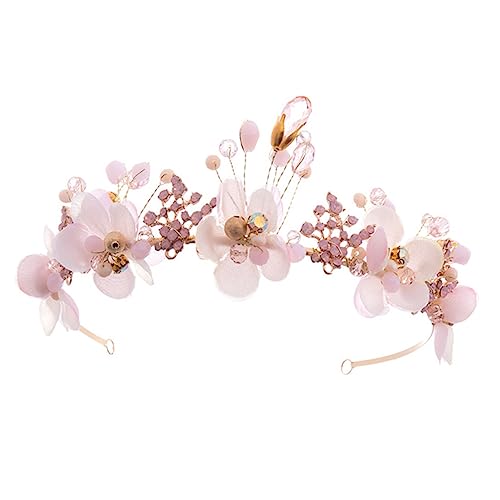 Simulations Blumen Haarband Stirnband Blumenstirnband Für Frauen Rosafarbene Haarspange Feen-kopfschmuck Für Frauen Stirnbänder Für Damen Strass Braut Diamant von minkissy