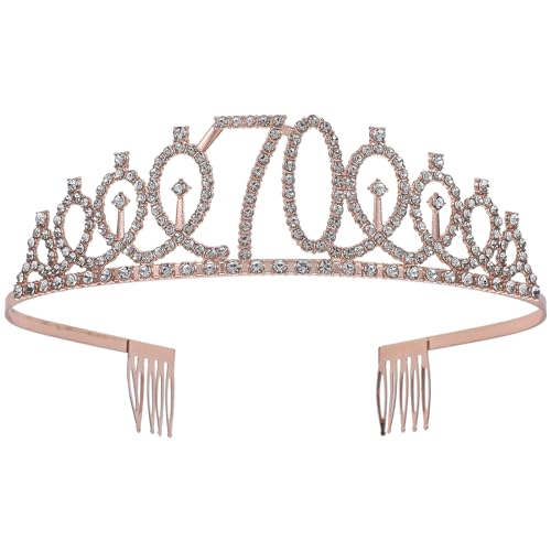 Dekorationen Zum 70. Geburtstag Strass-prinzessin Geburtstags-tiara Geschenke Zum 70. Haarband Aus Metall Geschenke Für Mädchen Brautgeschenk Partyhut Fräulein Stirnband Kristall von minkissy