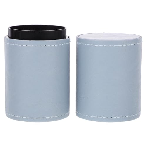 minkissy Kosmetik Pinselhalter Für Schreibtisch Praktischer Organizer Aus Pu Staubschutz Großer Behälter Für Make-up Stifte Und Mehr Blau von minkissy