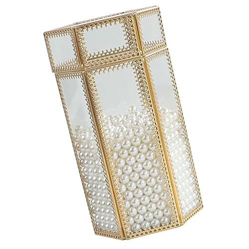 minkissy Makeup Pinsel Organizer Aus Mit Perlen Staubdicht Und Kompakt Für Kosmetik Und Schminktisch Eleganter Aufbewahrungsbehälter Für Pinsel Und Lippenstifte von minkissy