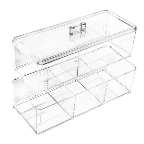 minkissy Kosmetikschwammhalter Mit Deckel Make-up-organizer Aus Robustem Material Transparente Aufbewahrungsbox Für Puderquasten Mehrfach Unterteilte Kosmetikbox Für Damen von minkissy