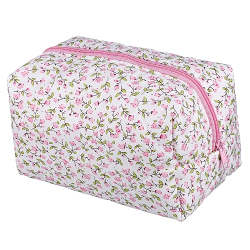 minkissy Kosmetiktasche Für Damen Mit Reißverschluss Make-up-Tasche Aus Reise-Make-up-Organizer Kulturbeutel Mit Floralen Mustern Periodenbeutel Zur Aufbewahrung von minkissy