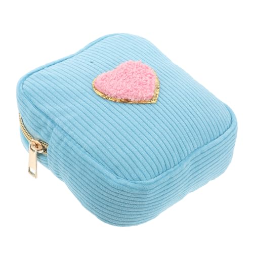 minkissy Mini-Make-up-Tasche Für Reisen Süßer Cartoon-Herz-Patch Kleiner Organizer Für Kosmetik Und Hautpflege Tragbar Für Damen Und Mädchen von minkissy