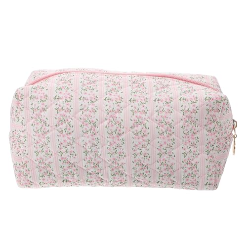 minkissy Kosmetiktasche Mit Blumenmuster Geräumige Reise-Make-up-Tasche Mit Reißverschluss Aufbewahrungsbeutel Für Hautpflege Und Make-up-Artikel Kompakt Und Tragbar Für Mädchen Und von minkissy