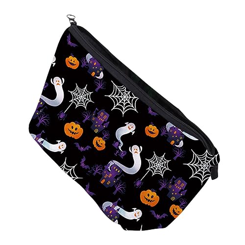 minkissy Kosmetiktasche Geldbörse Portemonnaie Wechseln Make-up-pinselbeutel Halloween-kosmetikbeutel Kürbis-kulturbeutel Schminktasche Für Damen Reisetasche Fräulein Digital Polyester von minkissy