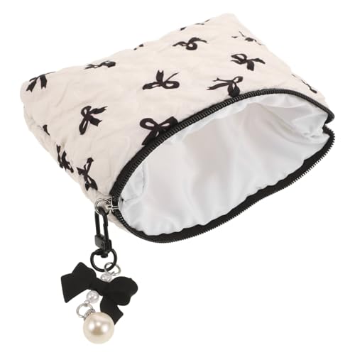 minkissy Kosmetiktasche mit Schleifendesign Leichte Kompakte Make-up Reise-Toiletry Bag für Frauen Vielseitiger Organizer mit Reibungslosem Reißverschluss Praktische Aufbewahrung für von minkissy