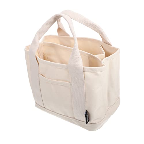 minkissy Kosmetische Aufbewahrungstasche Strand Arbeits-Lunch-Tasche Lunch-bento-Tasche Einkaufstasche Isolierter Geschirrträger Lässige Tasche Warmer Reis Segeltuch Weiß Büro Bilden von minkissy