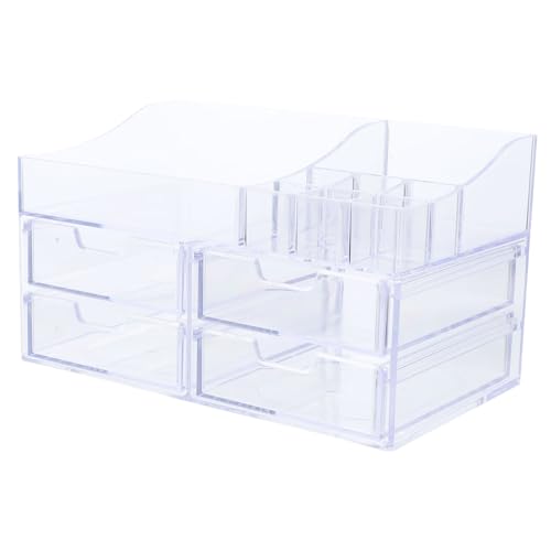 minkissy Makeup Aufbewahrungsbox Mit Multifunktionale Kosmetik Organizer Für Schlafzimmer Durchsichtige Mehrschichtige Make-up-box Für Lippenstifte Und Kosmetikbedarf von minkissy