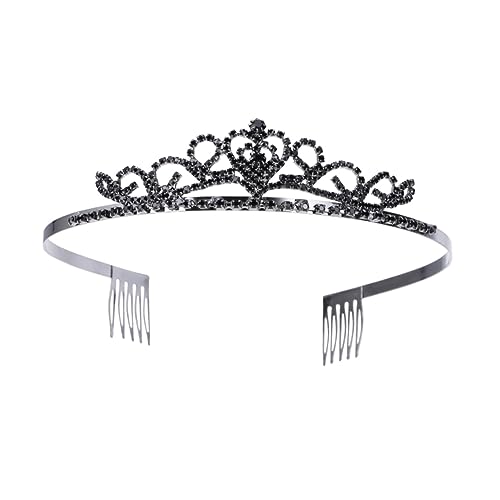 Krone Schwarz Barock Tiara Braut Tiara Stirnband Vintage Prinzessin Tiara Schwarz Hochzeit Tiara Hochzeitsdeko Schmuck Fräulein Kristall von minkissy