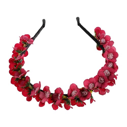 minkissy Blumenkranz Haarreif Für Braut Flexible Romantische Haarschmuck Für Hochzeiten Strandpartys Und Festivals Realistische Blumen Elegantes Haaraccessoire von minkissy