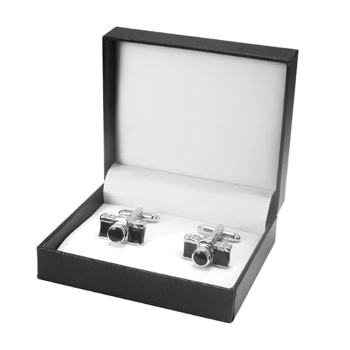 minkissy Kreative Herren Manschettenknöpfe im Kameradesign Hochwertige Cufflinks mit Box für Hochzeit Business und Festliche Anlässe Langlebig und Elegant von minkissy