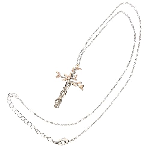 minkissy Kreative Kreuzanhänger Baum Halskette Damen Minimalistische Goldene Langlebige Modeschmuck für Alltag und Besondere Anlässe von minkissy