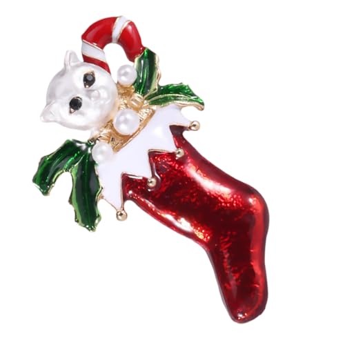 minkissy Kreative Weihnachtsbrosche Kätzchenform Langlebige Party Brosche Modisches Accessoire für Kleidung Taschen Jacken für Festliche von minkissy