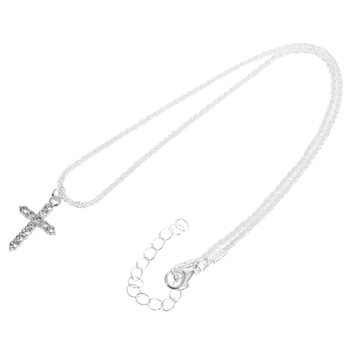 minkissy Kreuzkette für Damen mit Funkelndem Strassanhänger Schlüsselbein Halskette Vielseitiger Schmuck für Alltag Hochzeit und Geburtstag Zeitloses Symbol von Glaube und Liebe von minkissy