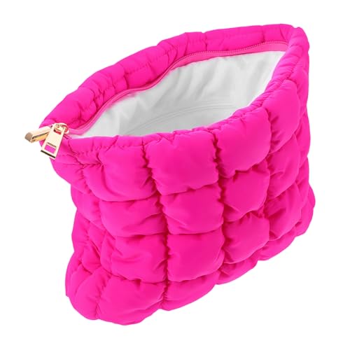 minkissy Kompakte Make-up-Tasche Mit Gitterdesign Für Damen Leicht Und Tragbar Als Reise-kulturtasche Oder Aufbewahrungstasche Für Schmuck Und Schlüssel Aus Weichem Material Für Schutz Und von minkissy