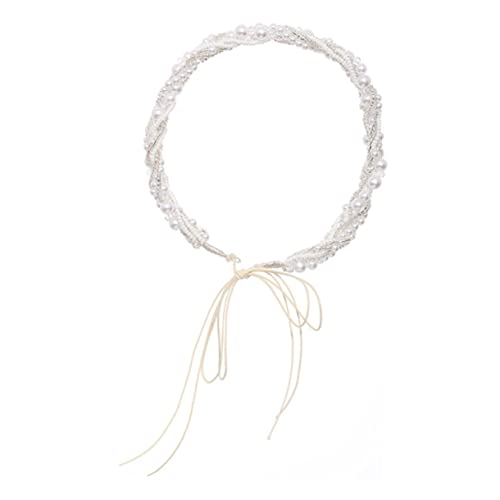 Stirnband Aus Kunstperlen Brautperle Haarband Eleganter Brautkopfschmuck Braut Haarbänder Tiara Brautkopfschmuck Für Die Hochzeit Perlenkopfschmuck Bräute Zubehör Abs Strand Weiß von minkissy