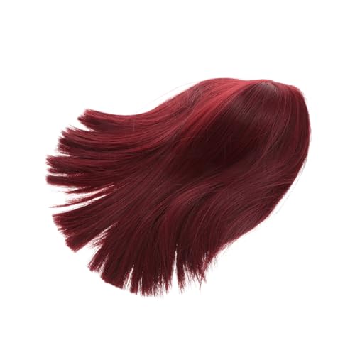 minkissy Kurzhaar Perücke Weinrot Bob mit Natürliche Synthetik Glatt Atmungsaktiv Damen Cosplay Party Alltagswear von minkissy