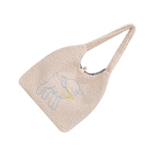 minkissy Kuschelige Single shoulder Tasche Damen Tragbare Umhängetasche mit Großem Stauraum und Einfachem Verschluss Weiche Tote Bag für Schule Arbeit Shopping und Freizeit von minkissy