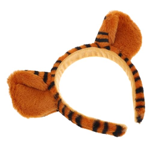 minkissy Kuscheliges Tiger Ohr Stirnband Plüsch für Erwachsene Bequemes Haaraccessoire für Zoo Partys Festivals und Kostümfeste Einfach zu Tragen Sicherer Halt von minkissy