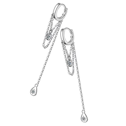 minkissy Lange Creolen Ohrringe Damen Filigrane Kettenglieder Anhänger Hängende Ohrschmuck Leicht und Langlebig Geeignet für Party Alltag für Frauen von minkissy