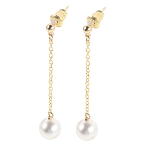 minkissy Lange Perlenohrringe mit Quaste Modische Statement Ohrhänger für Frauen Eleganter Perlenschmuck Silber Ohrstecker Stilvolle Lange Anhänger für Damen und Mädchen von minkissy