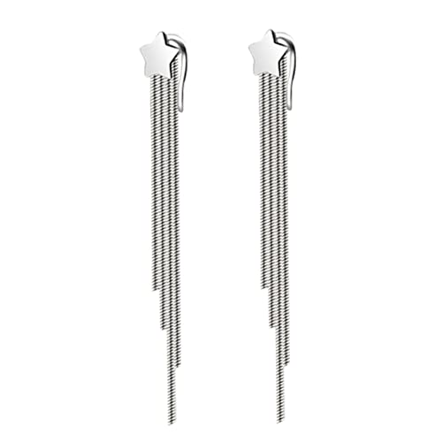 minkissy Damen Ohrringe Silber Sternohrstecker Tropfenohrringe Mit Quasten Für Frauen Leichtgewichtig Elegant Für Valentinstag Muttertag Weihnachten Hochzeit von minkissy