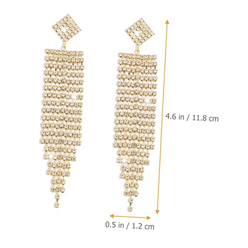 minkissy Lange Strass Ohrhänger Damen Quaste Ohrringe Leichtes Legierungsdesign Modisch Elegant für Frauen und Teenager Auffälliger Ohrschmuck minkissy Lange Strass Ohrhänger Damen Quaste Ohrringe Leichtes Legierungsdesign Modisch Elegant für Frauen und Teenager Auffälliger Ohrschmuck von minkissy