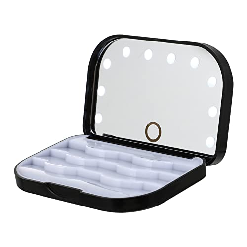 minkissy Wimpern Aufbewahrungsbox Mit Spiegel Und Led Beleuchtung Wimpern Verpackungsbox Organizer von minkissy